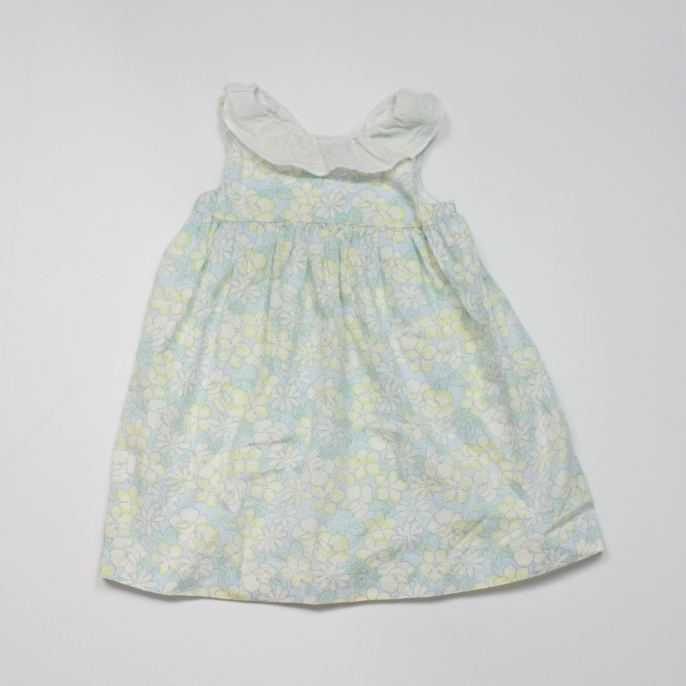 Janie and Jack Floral Dress - White and Light Blue